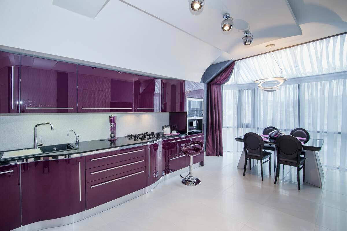 Кухня Фиолетовая Дизайн
