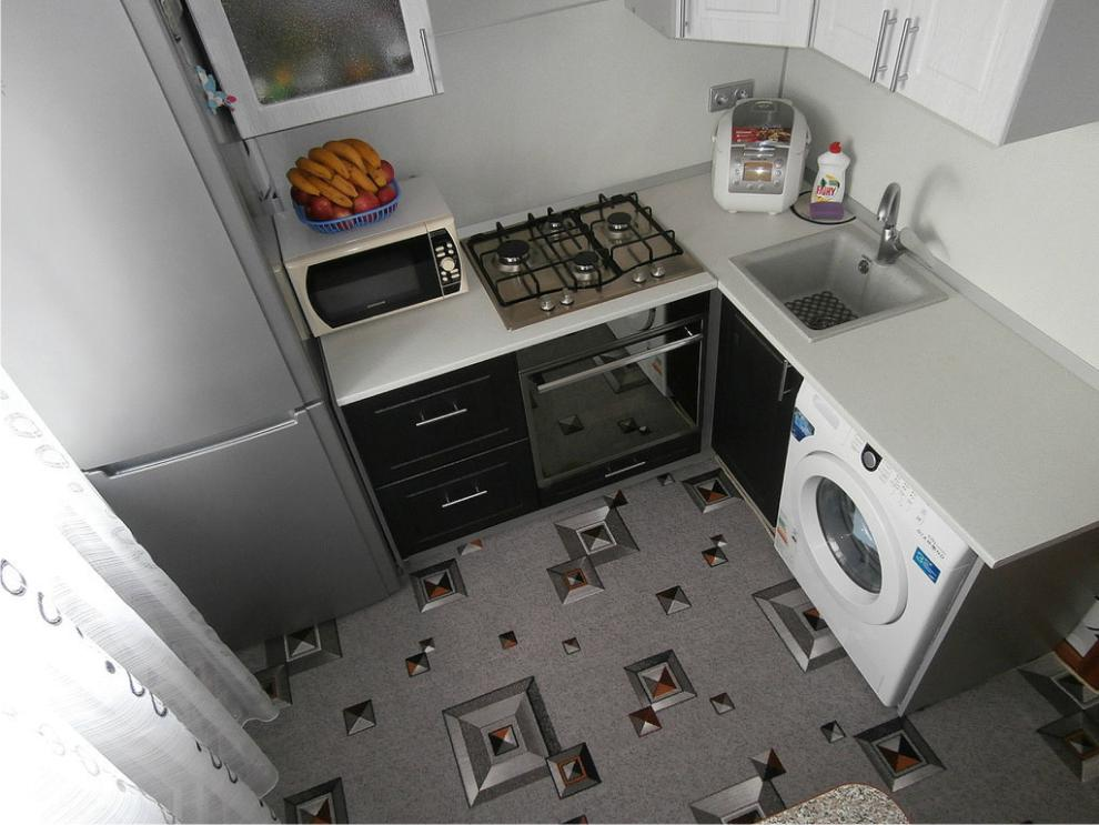 Кухня В Хрущевке 5 Кв М С Холодильником Фото