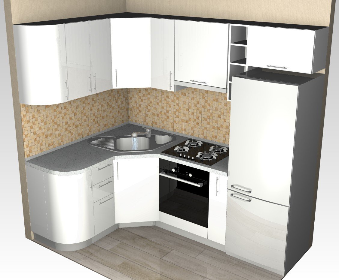 Кухни Фото Дизайн Угловые Маленькие С Холодильником
