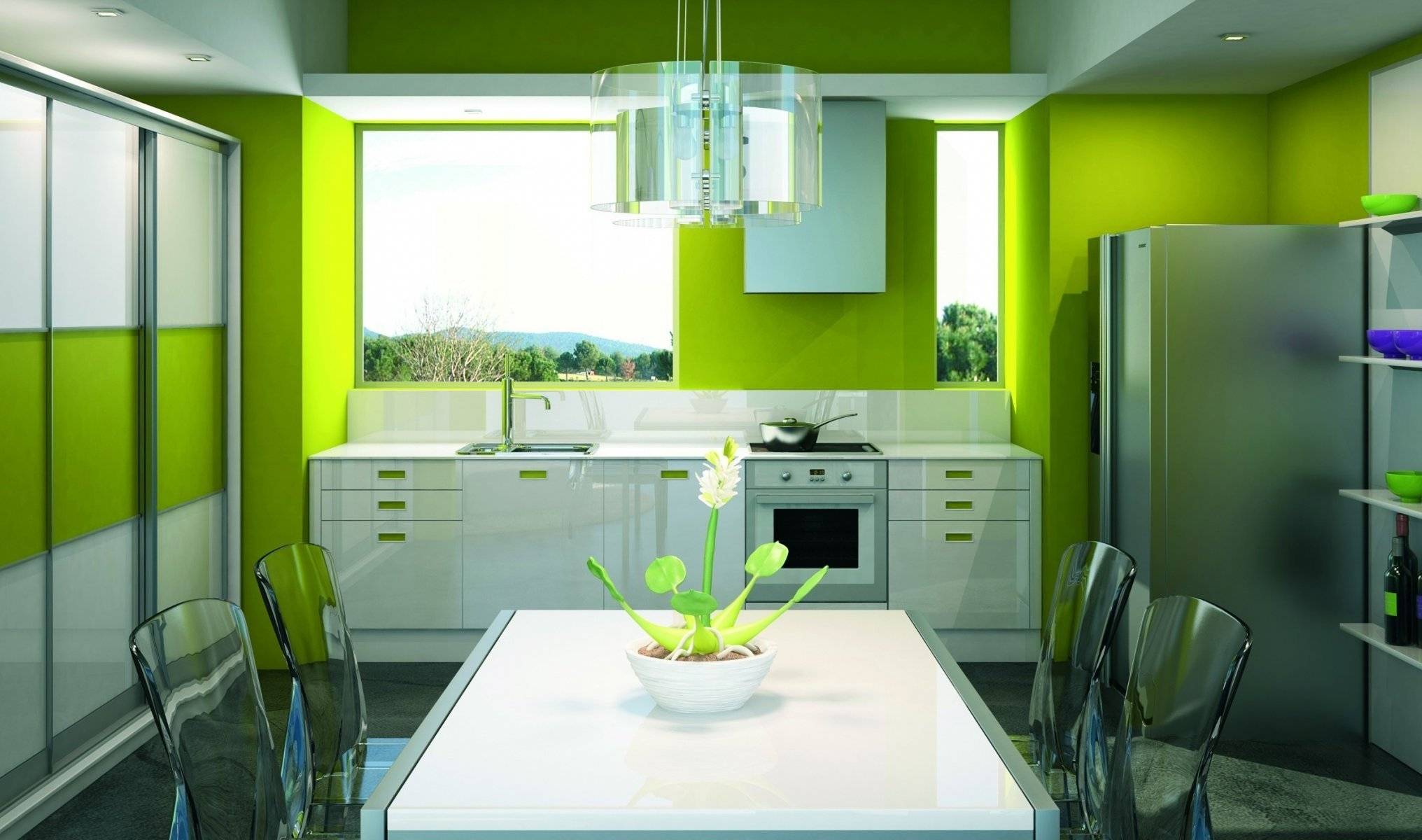 Зеленые Стены На Кухне