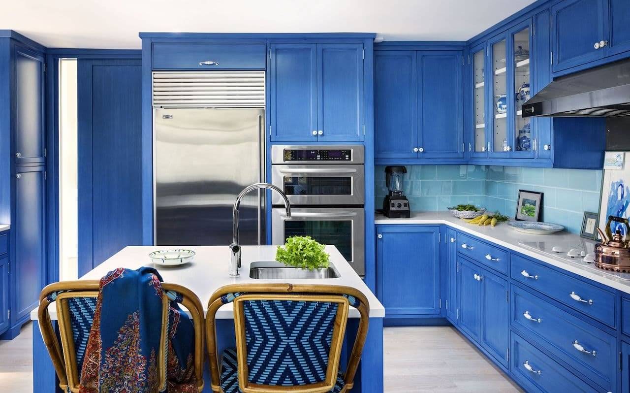 Кухня С Синими Стенами