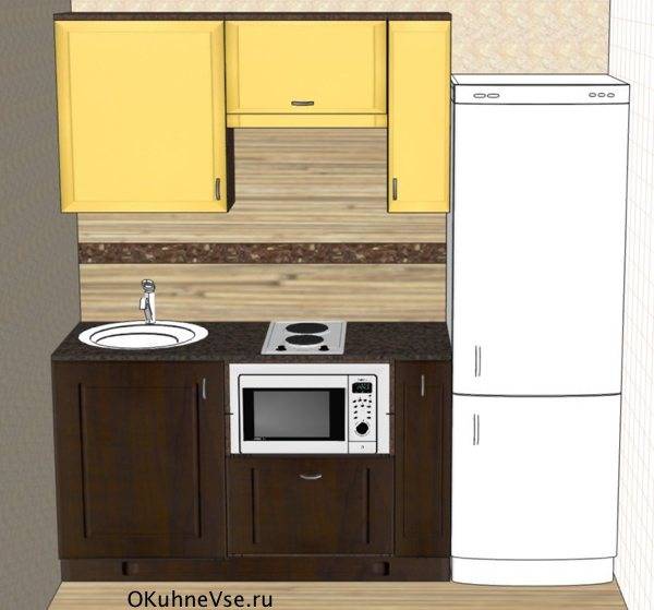 Линейная Кухня 2 Метра С Холодильником