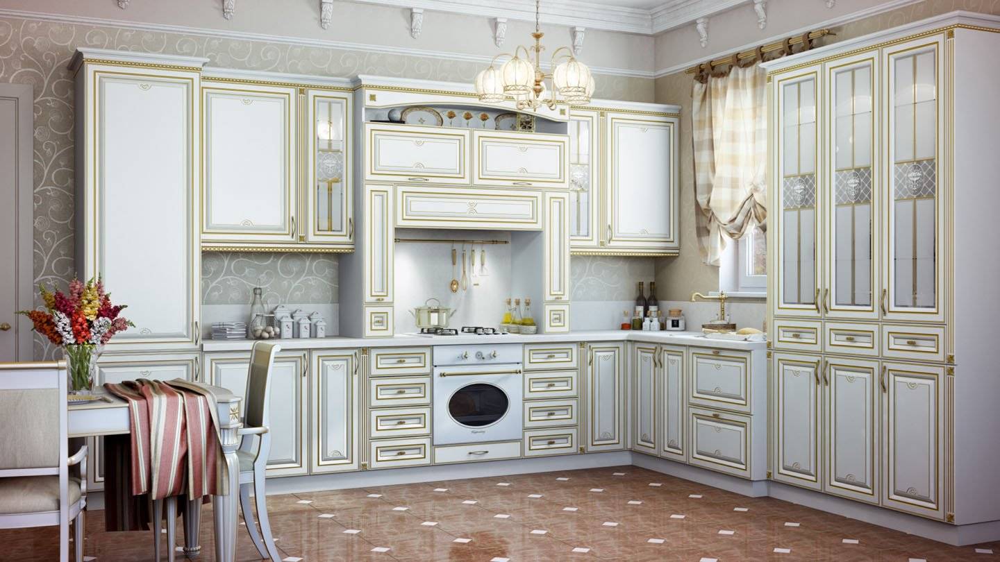Белая кухня с патиной: как создать светлую классику с золотым, серебряным налетом в кухонном помещении своими руками, инструкция, фото и видео-уроки
