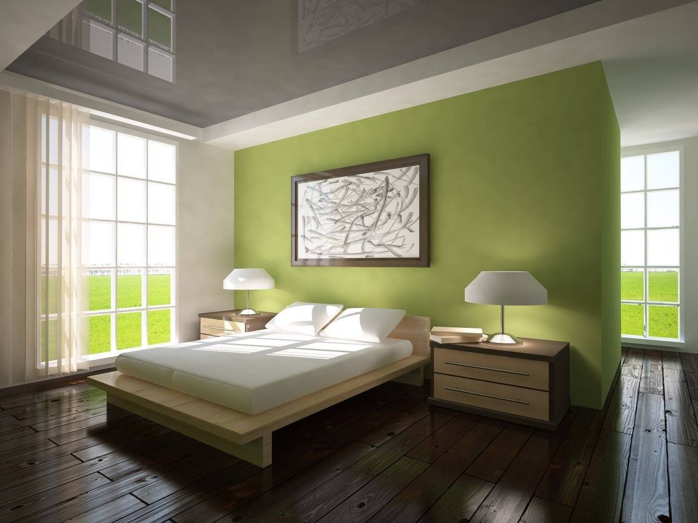 Зеленая спальня: фото новинки интерьера спальни в зеленых тонах