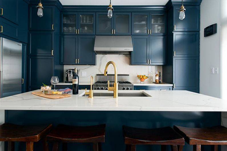 Синяя кухня: 100+ фото дизайна [лучшие интерьеры 2019]