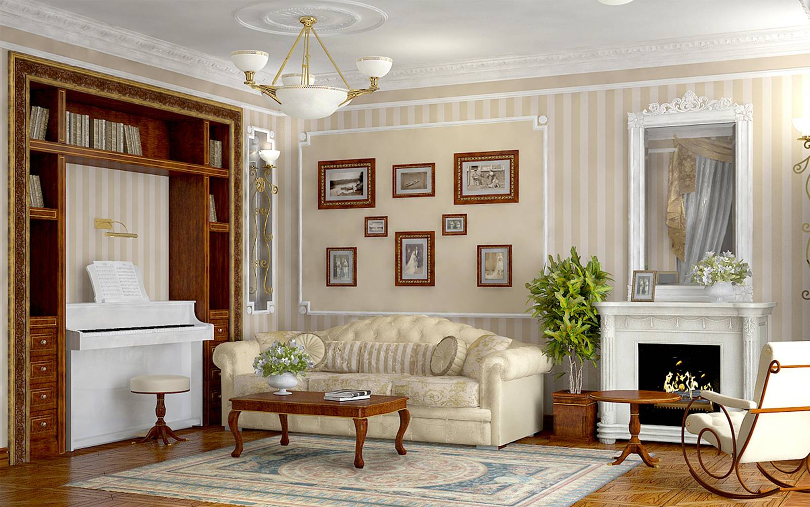 комната в квартире в классическом стиле