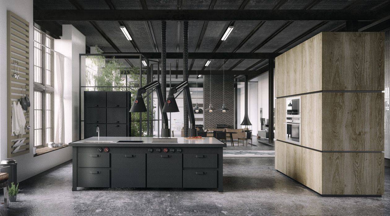 Урбанистический шик кухонь в стиле лофт – 255+ (фото) индустриальной атмосферы