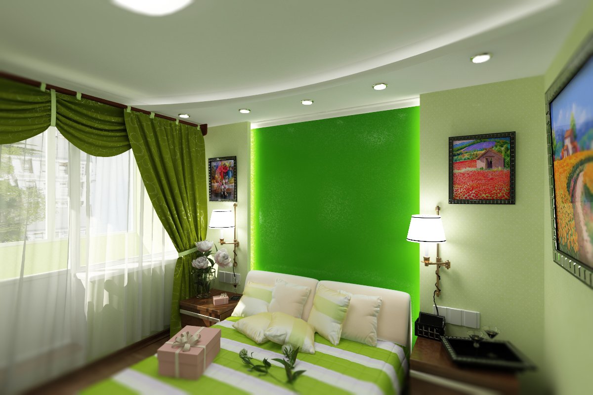 Спальня в зеленых тонах: 21 пример удачного дизайна, рекомендации по оформлению