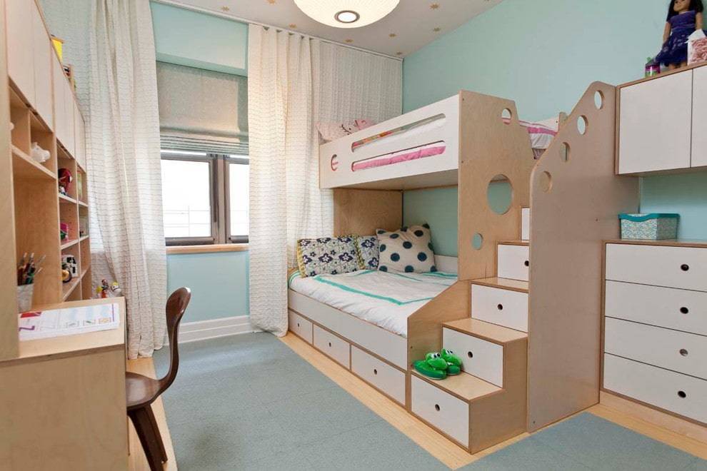 Комната для двух мальчиков или девочек разного возраста – фото