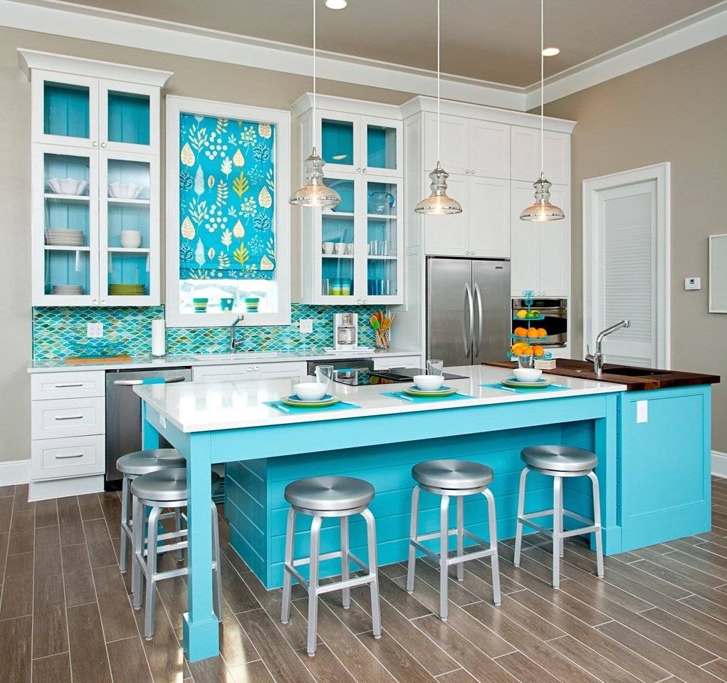 Кухня в голубом цвете — 70 фото дизайна кухни голубого цвета