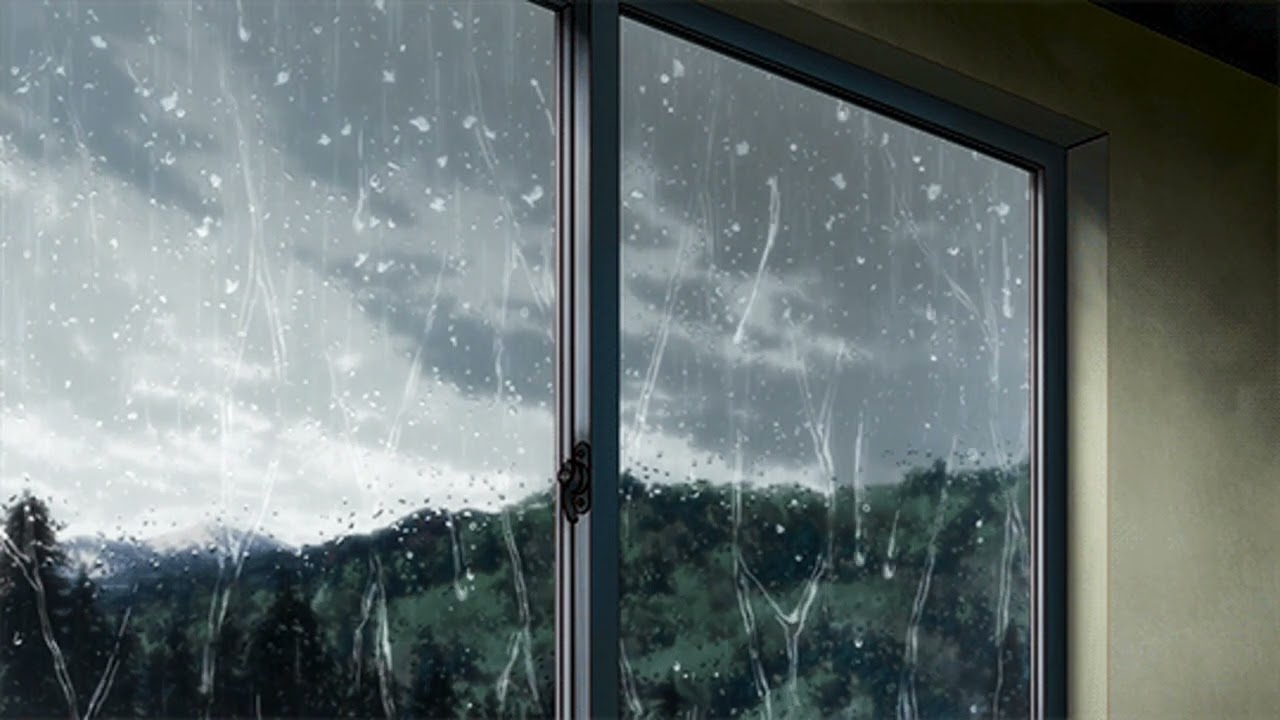 Аниме дождь за окном
