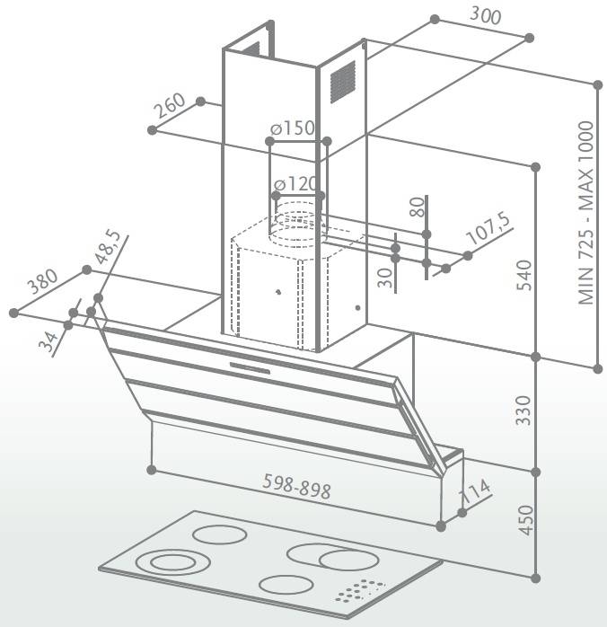 Вытяжка над кухней высота. Вытяжка крона Габриэль 600 высота крепления над плитой. Высота установки кухонной встраиваемой вытяжки. Габариты кухонной вытяжки над плитой. Faber вытяжка Наклонная.
