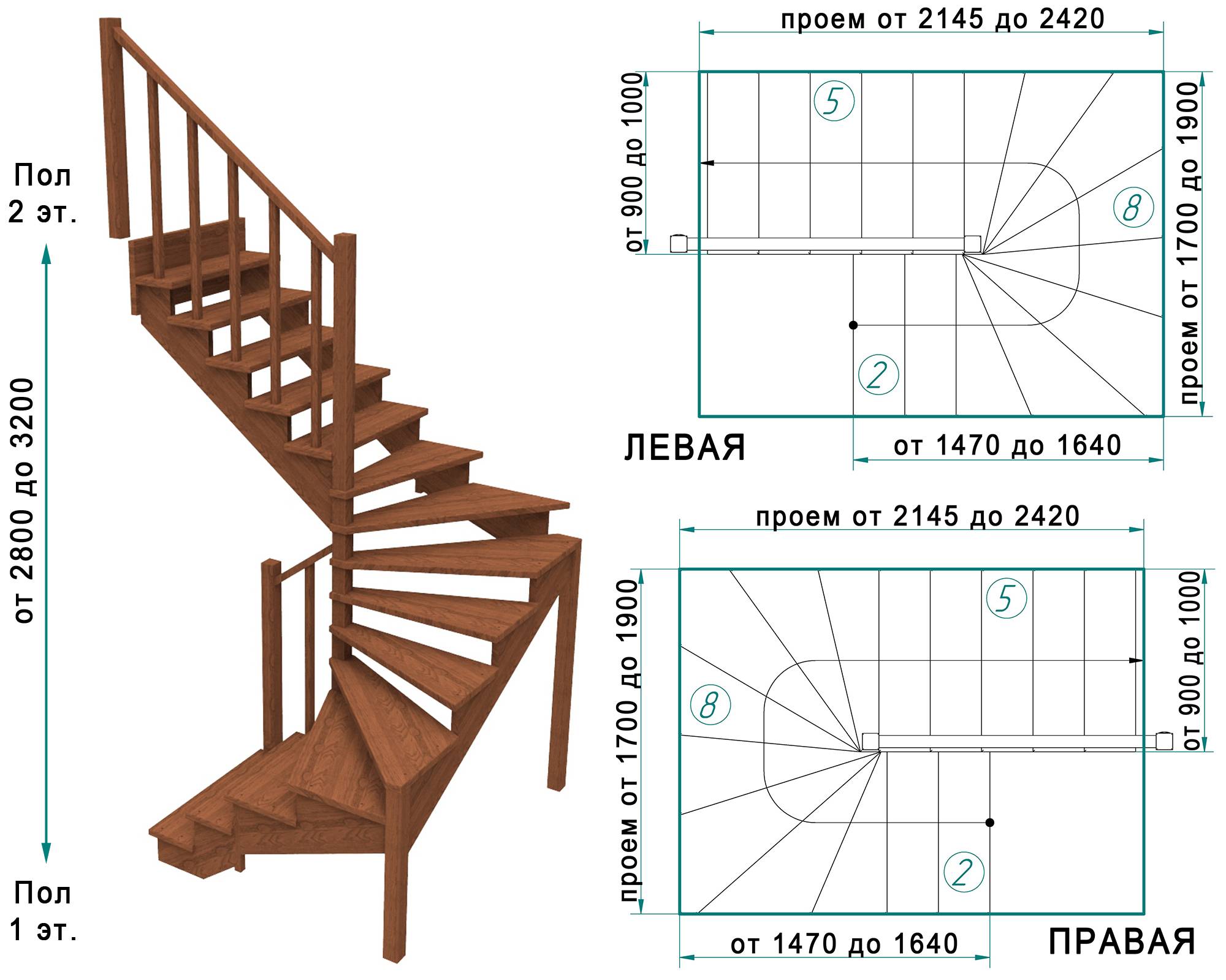 Расчет деревянной и металлической лестницы на второй этаж дома