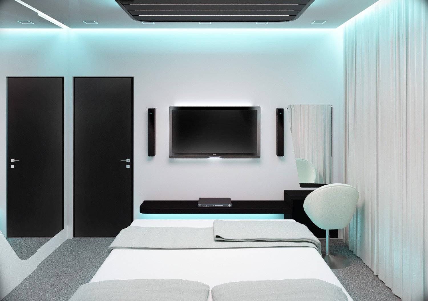 Спальни в стиле хай-тек - 105 фото с яркими вариантами обустройства