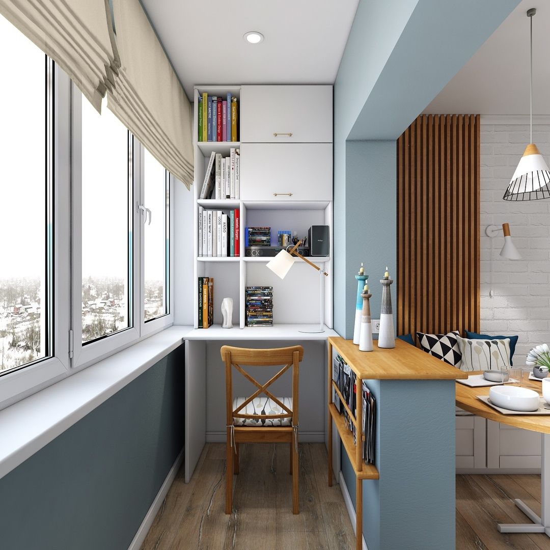 Дизайн балкона совмещенного с кухней фото