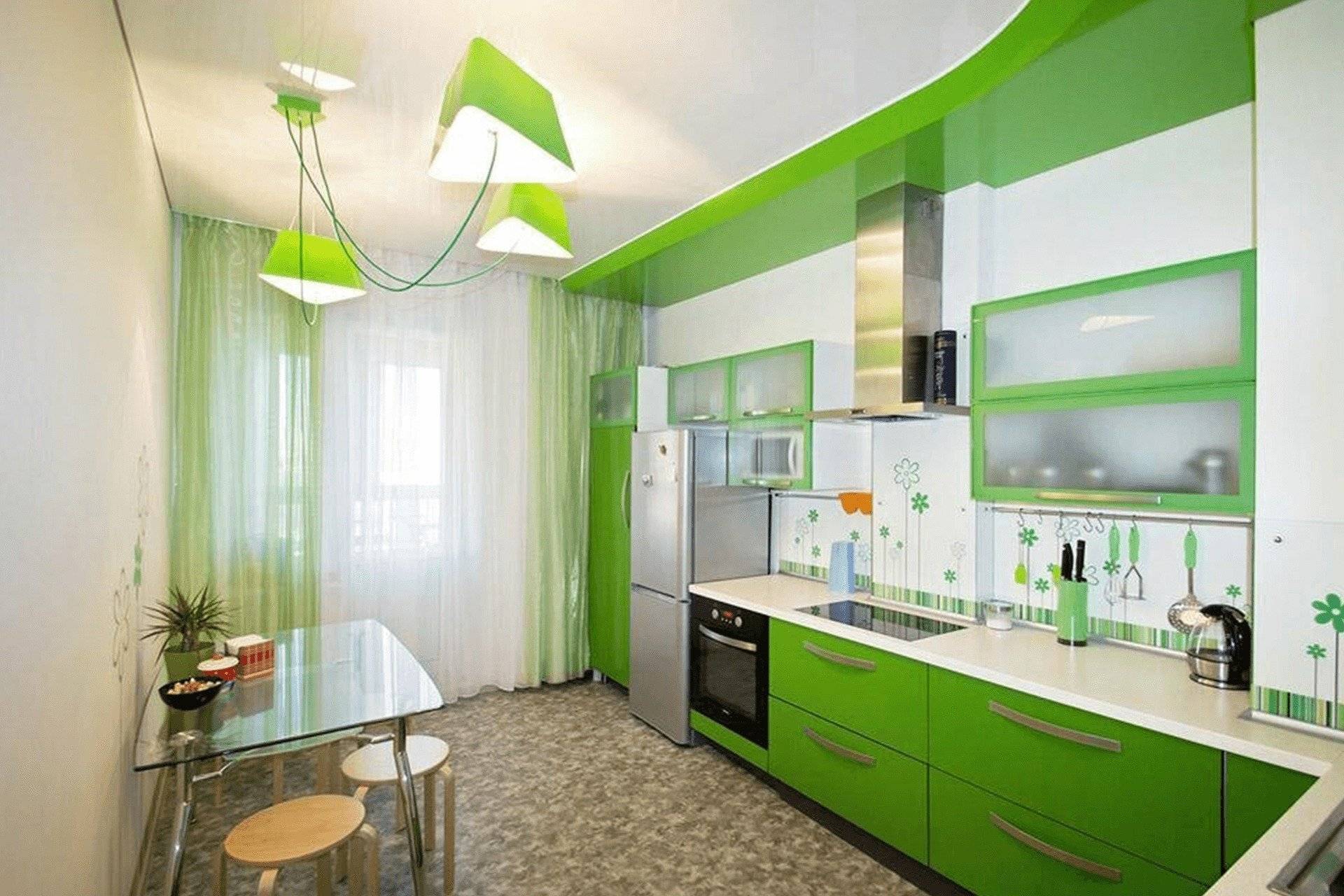 Натяжной потолок на кухне: идеи дизайна (150+ фото)