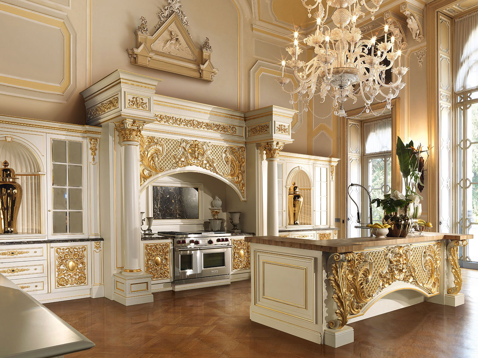 Дизайн кухни в стиле барокко ✅️(100 фото интерьеров для ценителей)