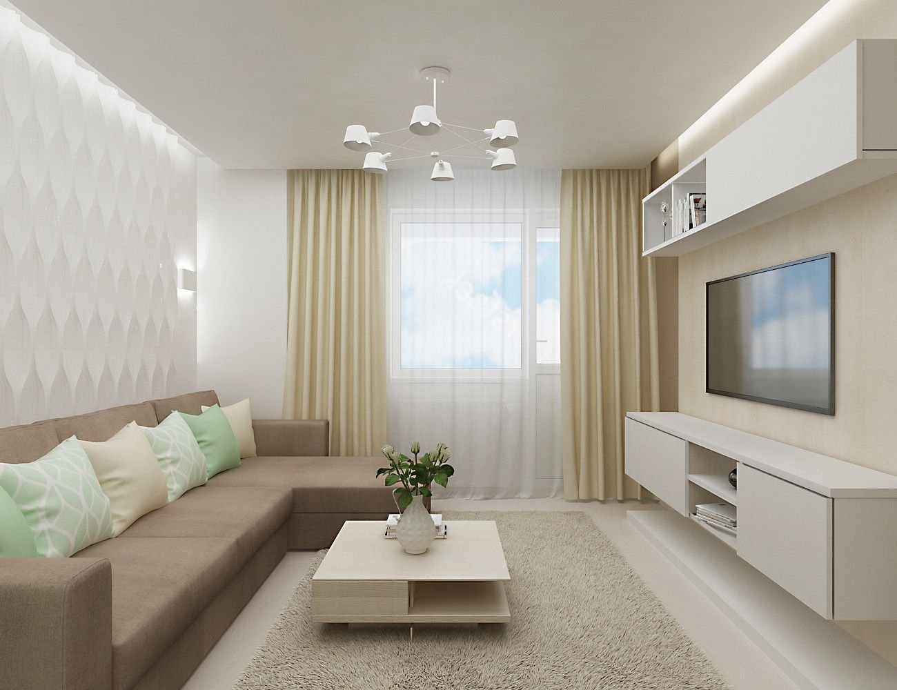 оформление гостиной в квартире в современном стиле 16 кв м