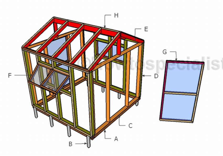 Схема теплицы из брусков