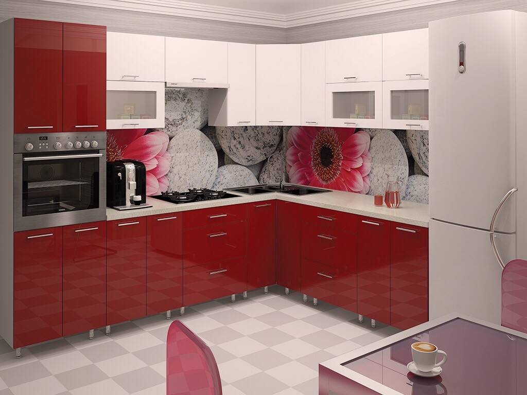 Красно-белая кухня: правила сочетания, варианты стилей, фото в интерьере