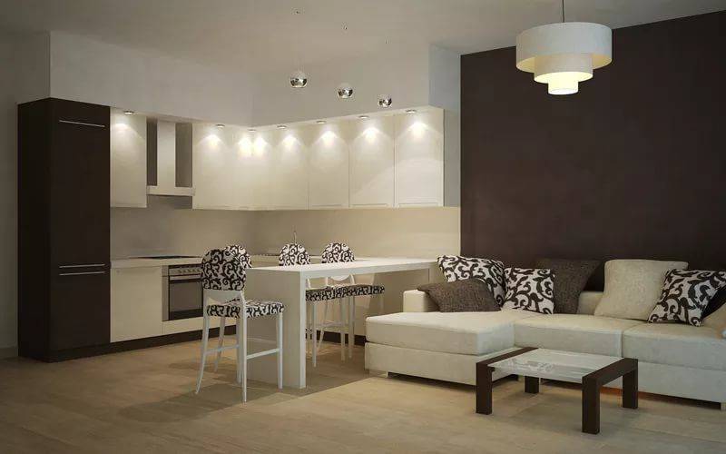 Кухня- гостиная 20 кв м: планировка с диваном и идеи оформления интерьера