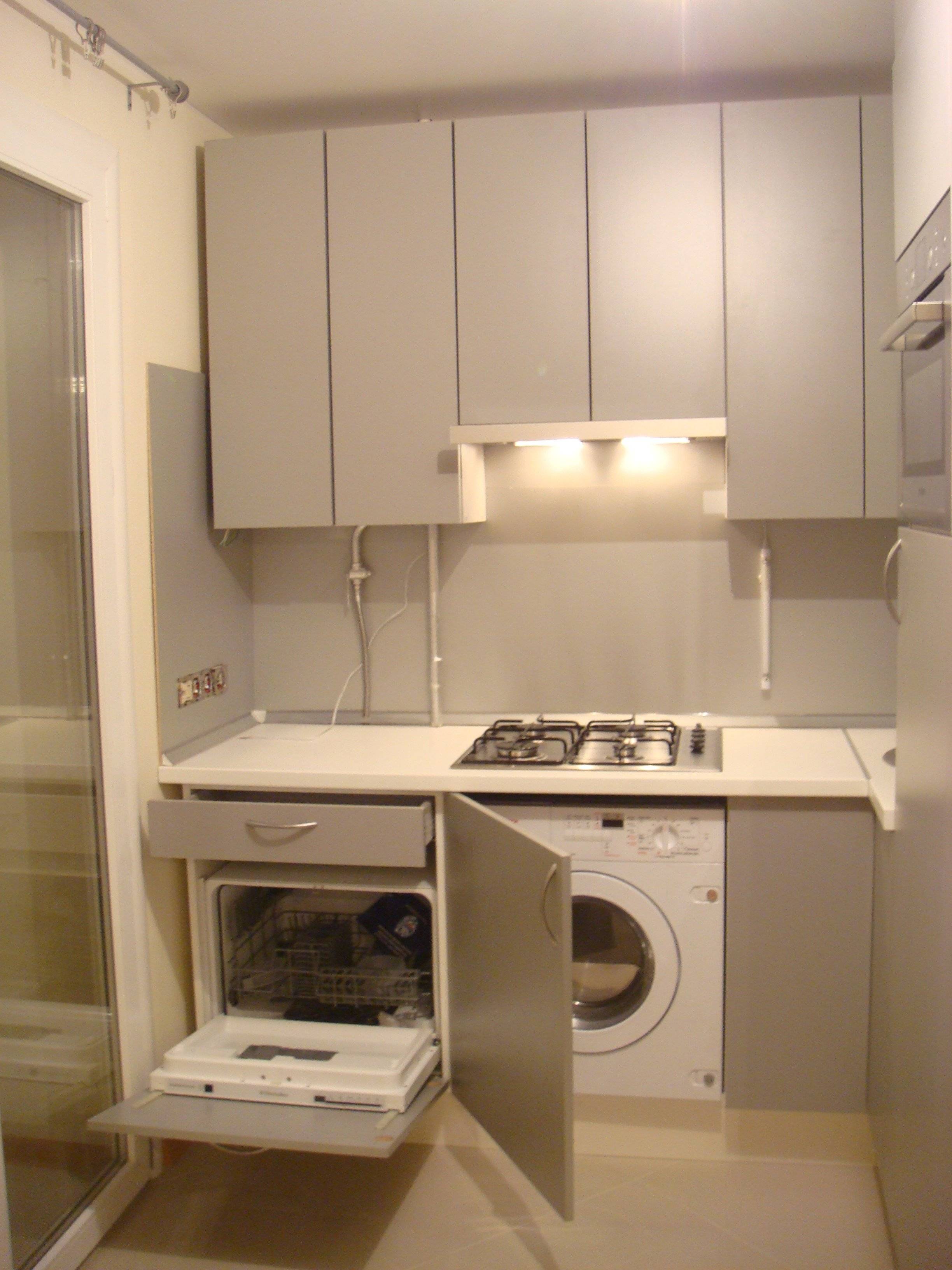 Планировка маленькой кухни со стиральной машиной