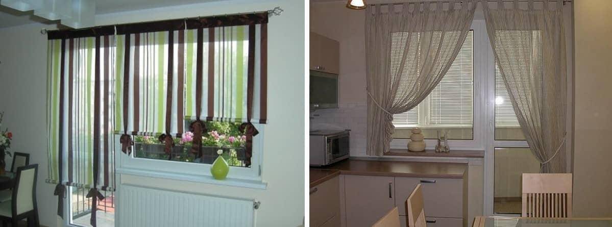 Шторы на кухне с балконной дверью – 4 варианта и 57 фото