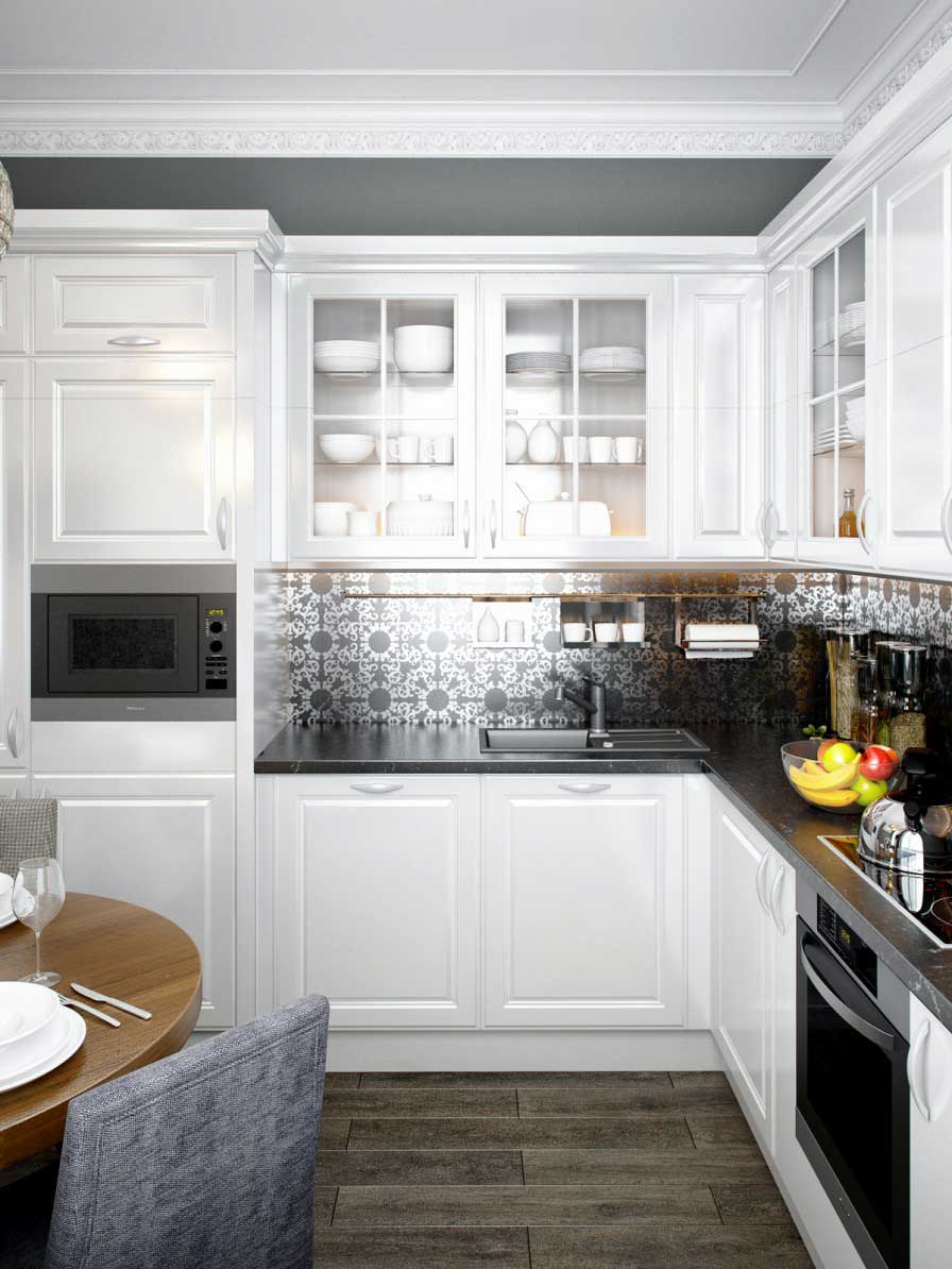 кухни белого цвета классика в стиле современная