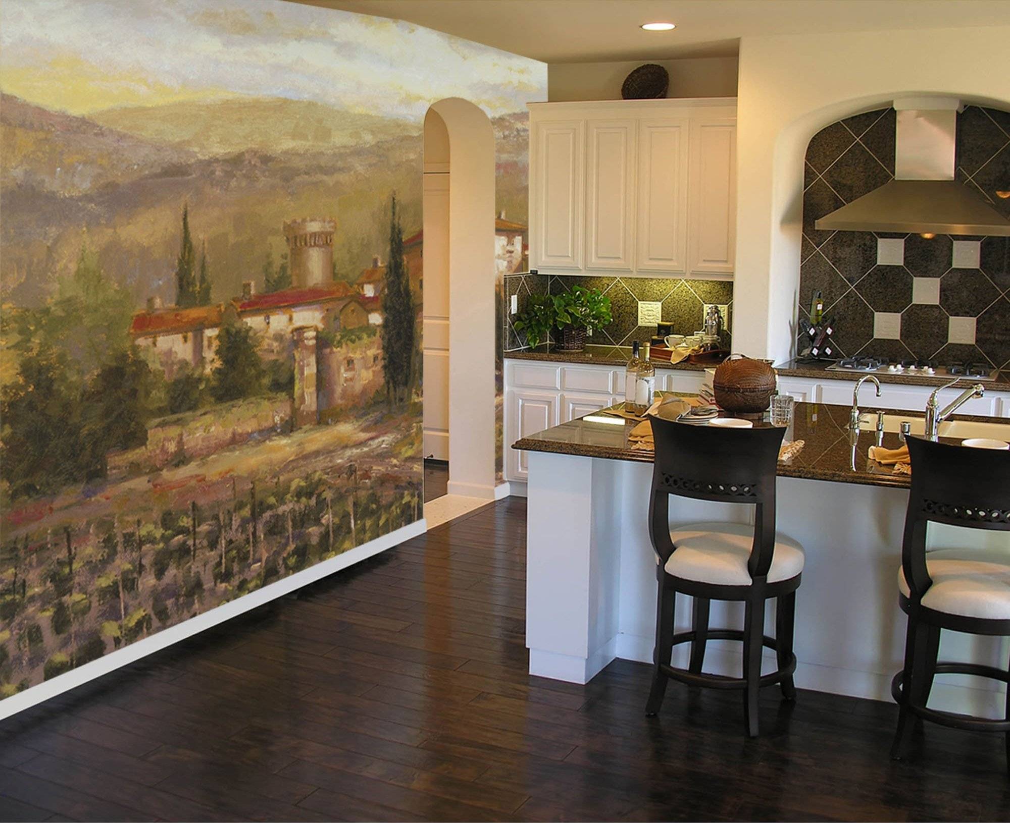 Фрески в интерьере кухонь, фото