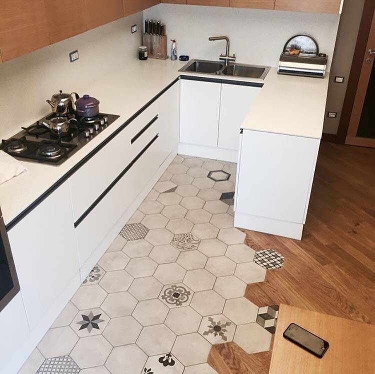 Комбинированный пол плитка и ламинат: на кухне, в прихожей. фото, монтаж, правила укладки.