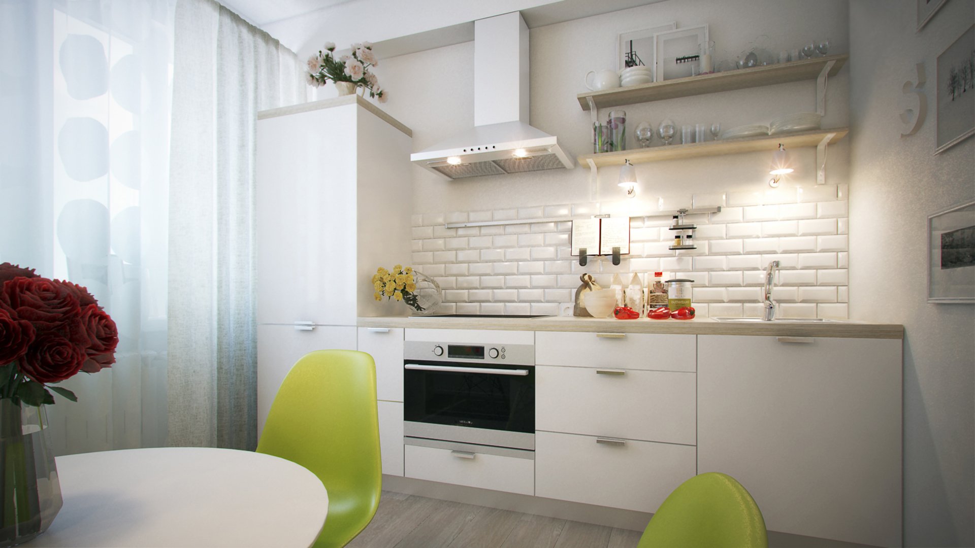Кухня без навесных шкафов - дизайн: реальные фото, современный стиль, прованс
