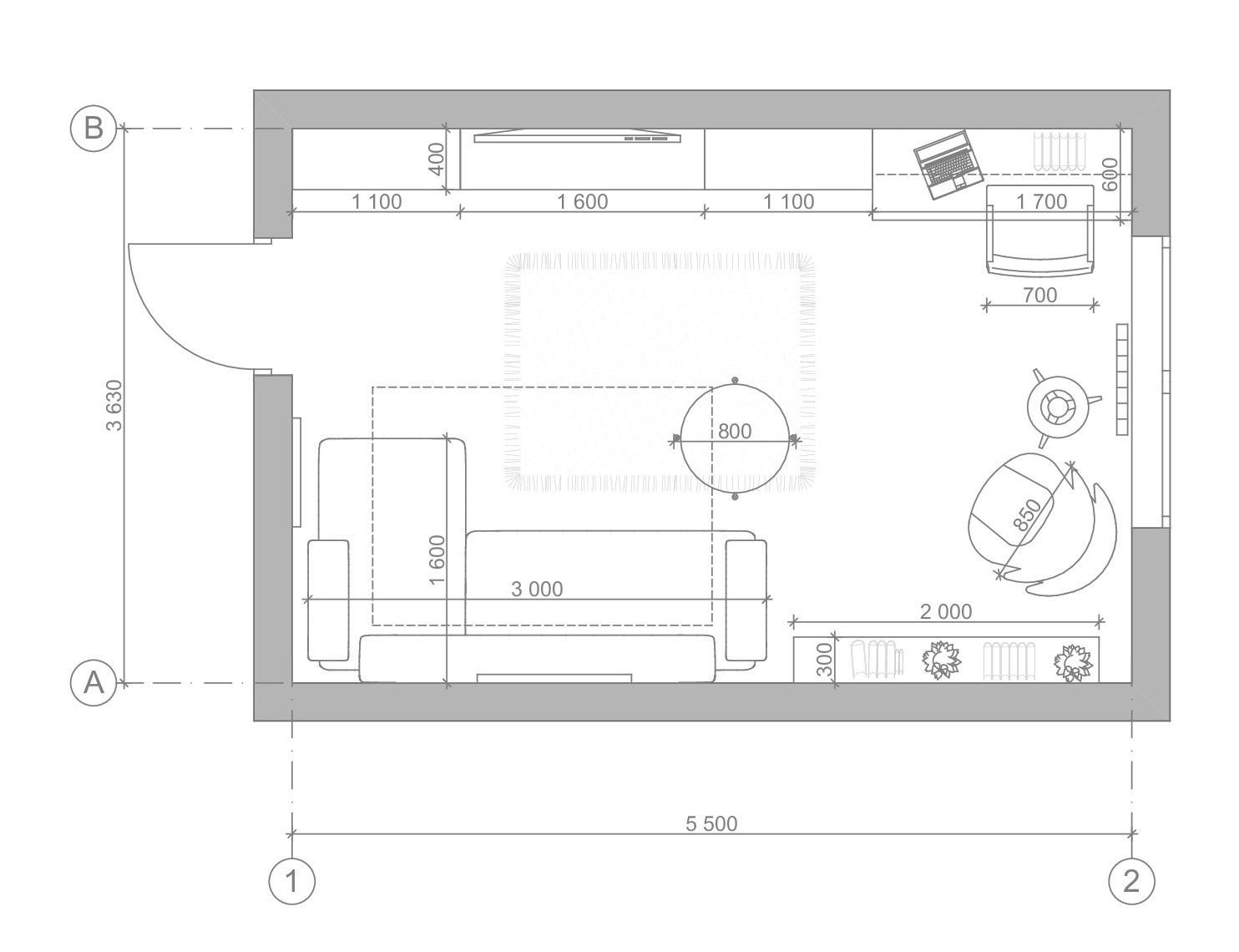 Дизайн гостиной 4 на 4 метра — фото интерьеров