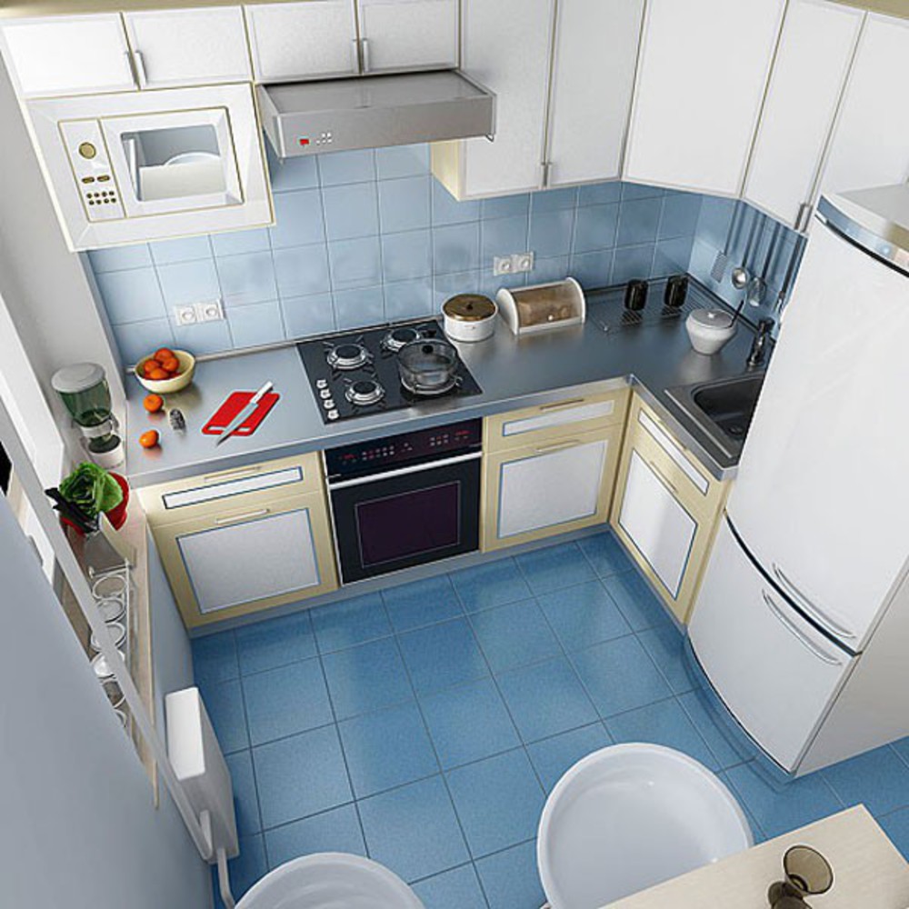 Как обставить кухню 7 кв м фото с холодильником