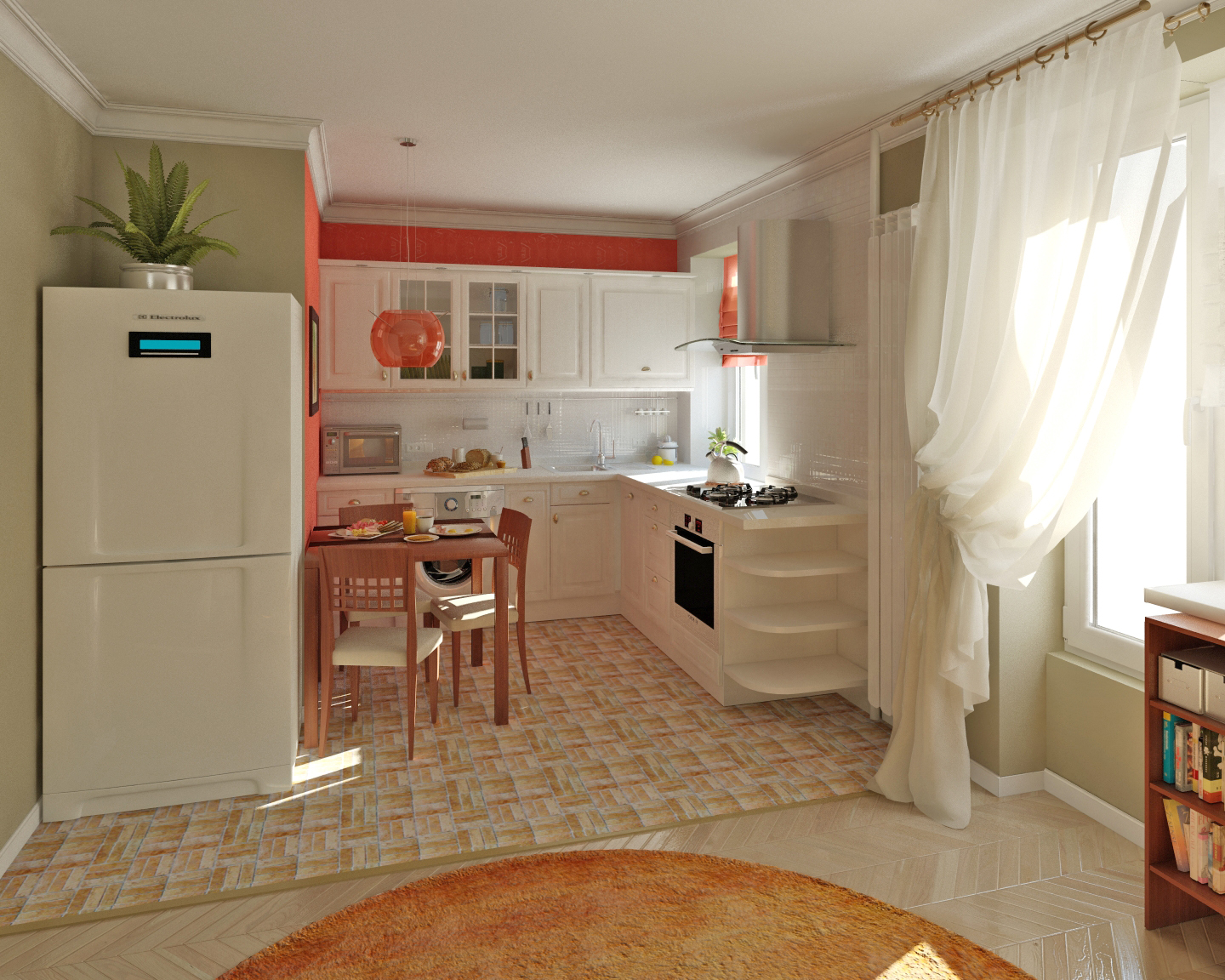 Кухня, совмещенная с гостиной в хрущевке: дизайн + фото
