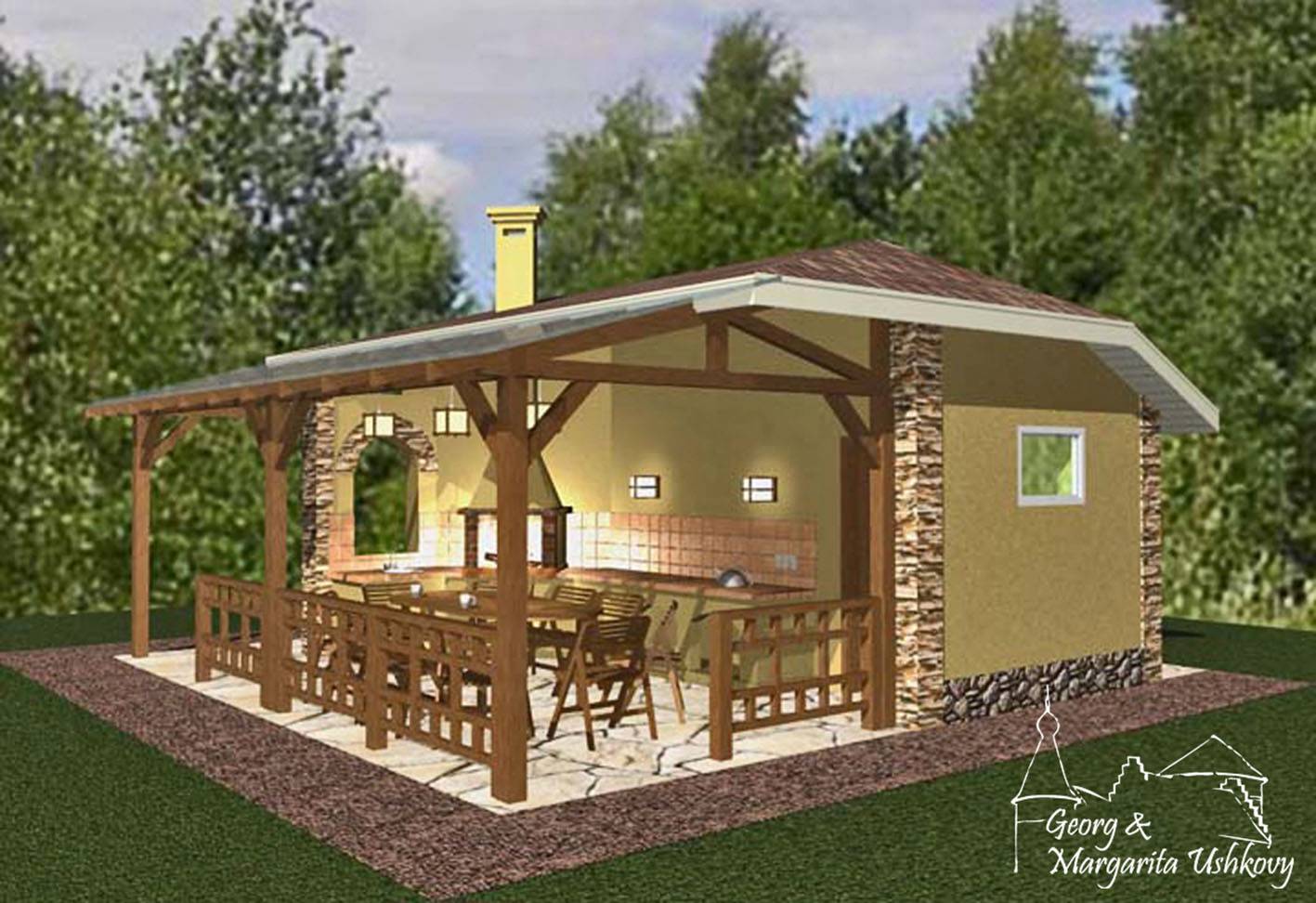 Летняя кухня с террасой под одной крышей: проекты, фото, планировка