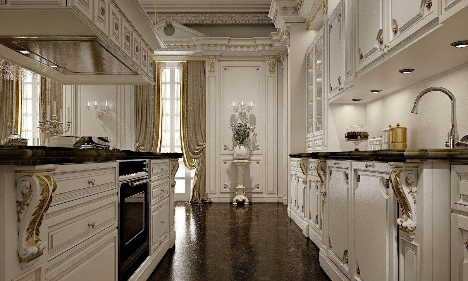 Кухня в стиле барокко, 50 фото кухонных гарнитуров