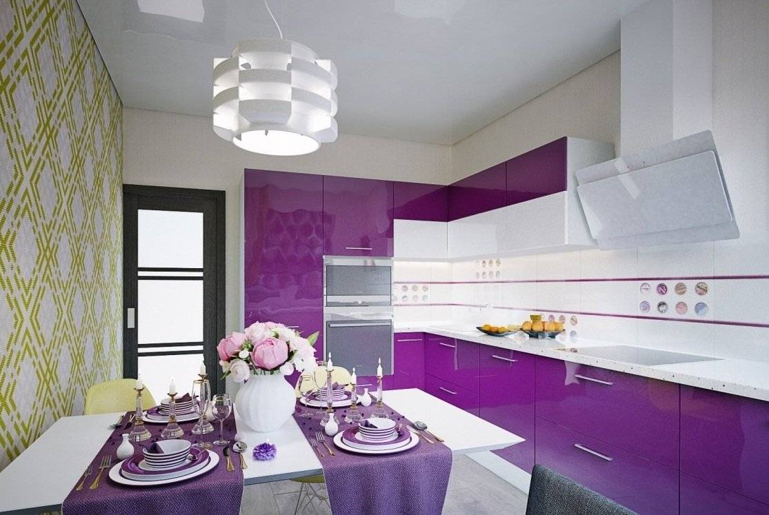 Создание интерьера фиолетовой кухни - 68 фото примеров