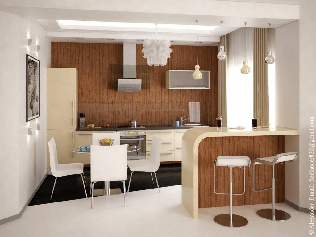Кухня с барной стойкой для студии: как вписать в дизайн интерьера