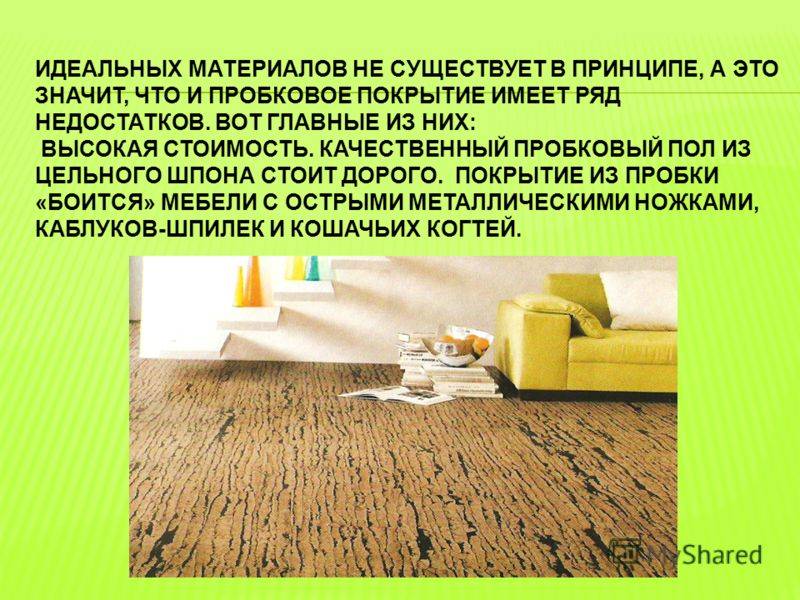 Пробковые полы на кухне: обзор «за» и «против»