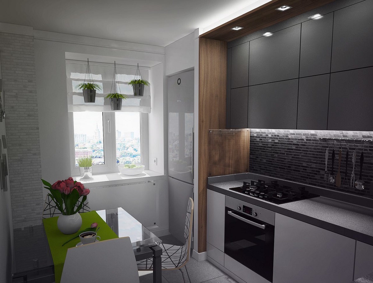 Дизайн кухни 5 кв м: планировка с холодильником, малогабаритный интерьер
 - 41 фото