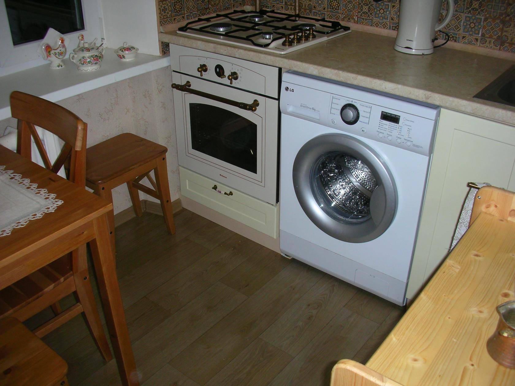 Как устанавливается и подключается стиральная машина на кухне