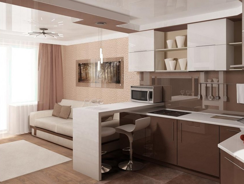 Кухня 10 кв. метров — планировки с диваном, балконом, окном