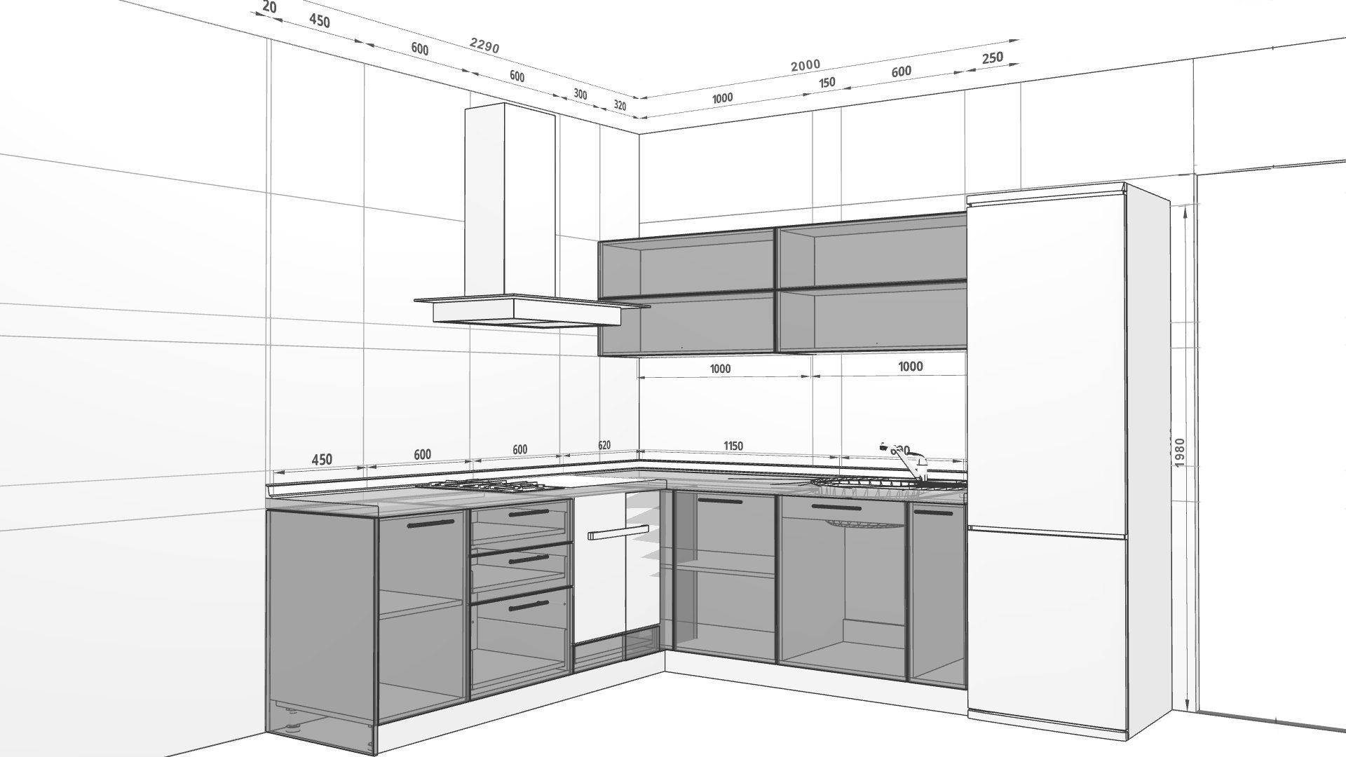 Кухонный гарнитур – варианты планировок, выбор материалов, фото