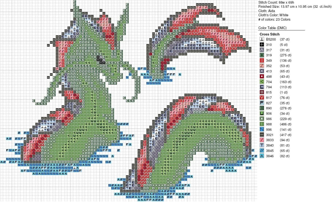 Схема вышивки крестом дракончик