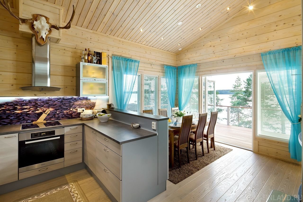 Дизайн кухни в деревянном доме из бруса фото — блог о строительстве и ремонте
