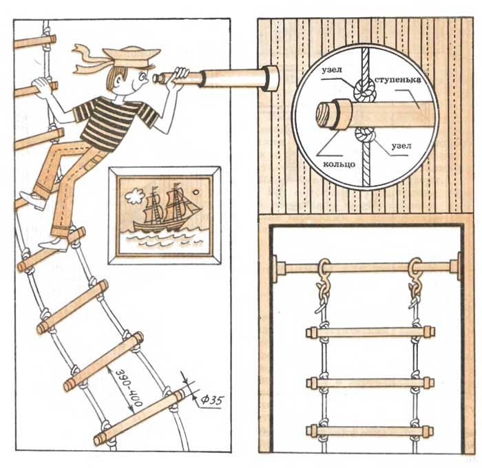 Как делается веревочная лестница своими руками и 4 ее преимущества