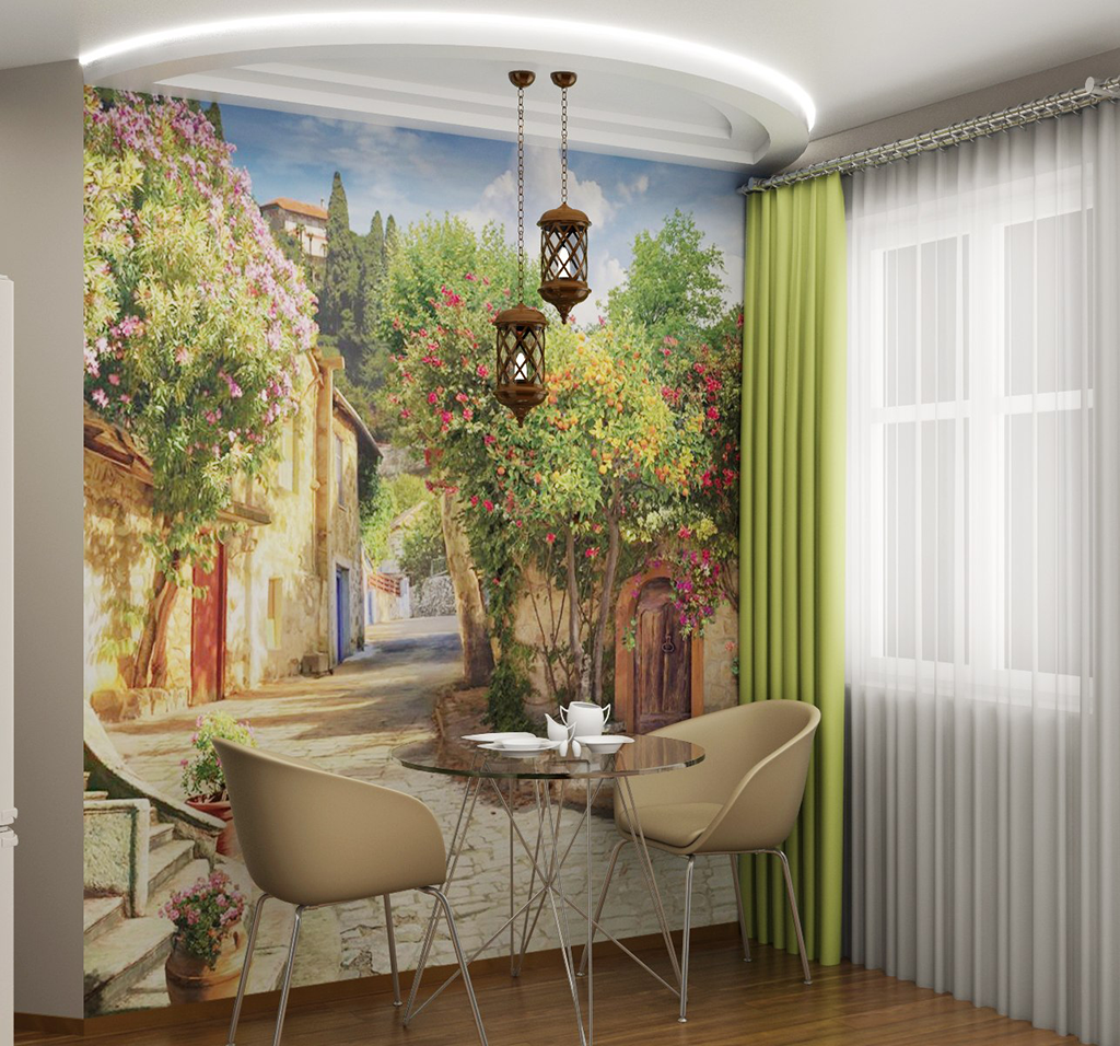 Рисунок на стене в квартире на кухне фото дизайн