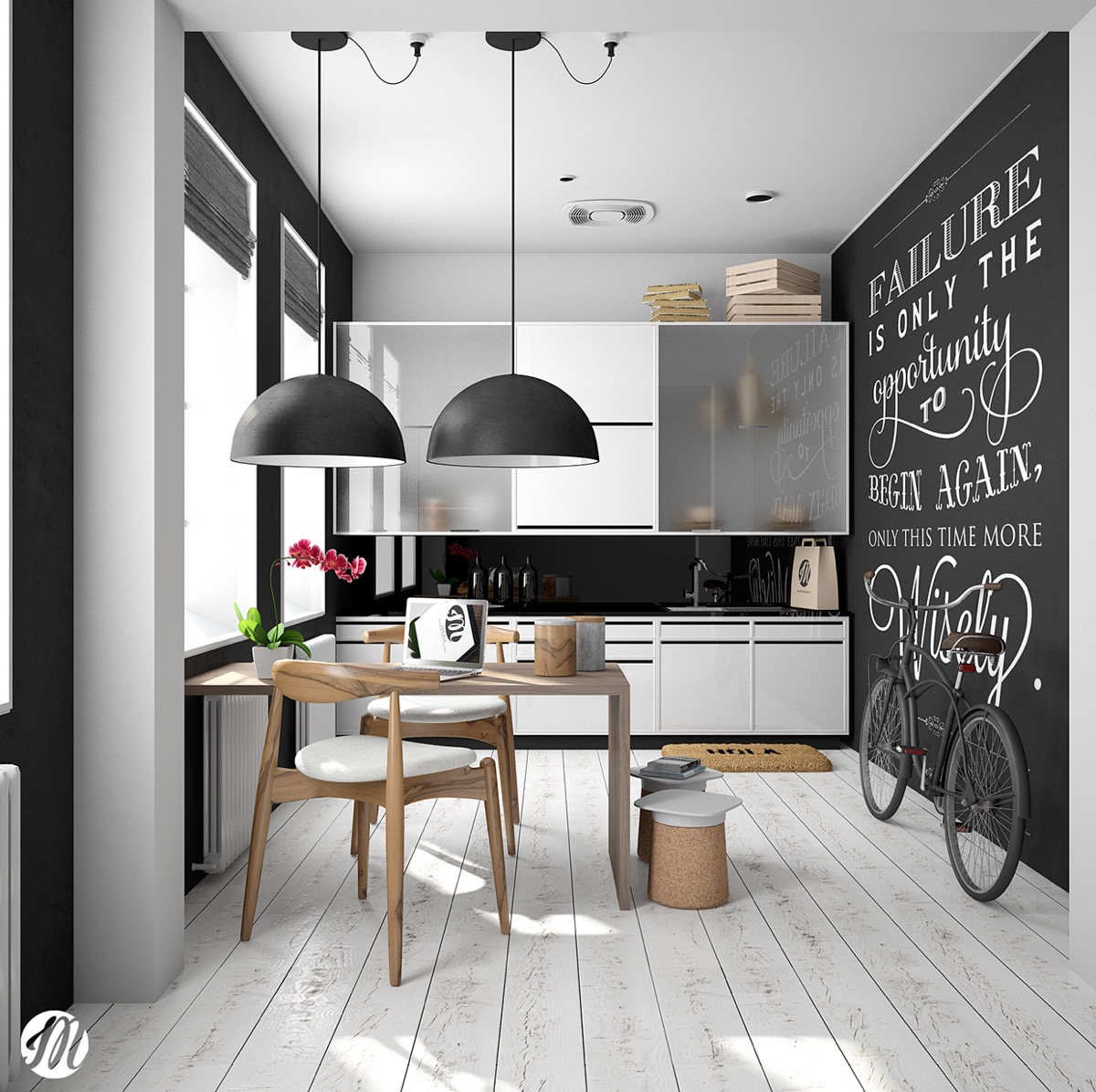 Дизайн черно белой кухни: правила оформления, практические советы, фото примеры
