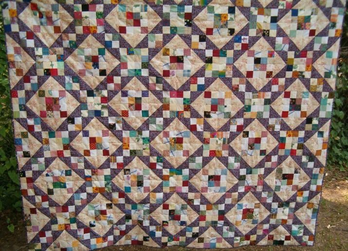 Одеяло из «быстрых» квадратов в стиле пэчворк своими руками