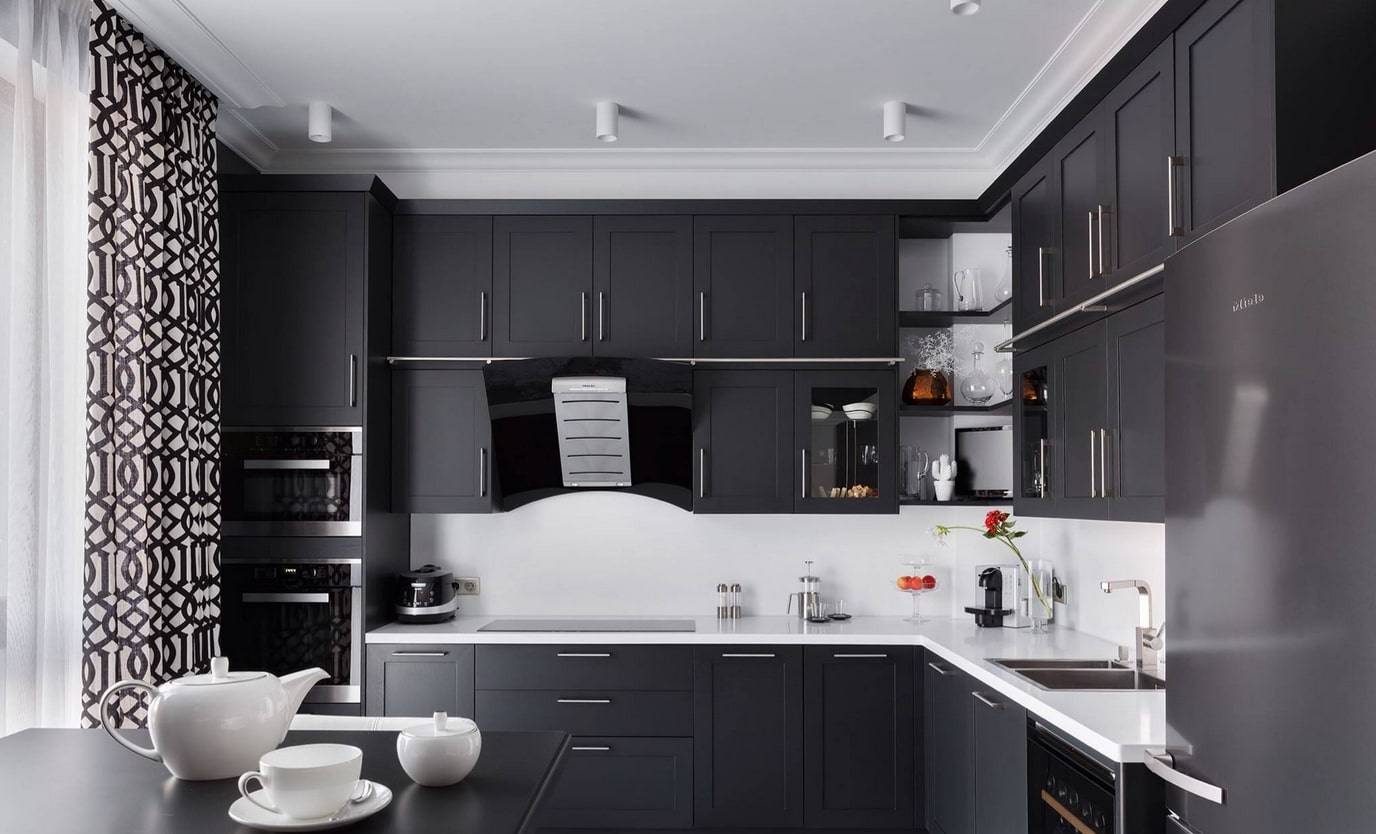 Черно-белая кухня: 100 реальных фото идей стильного сочетания